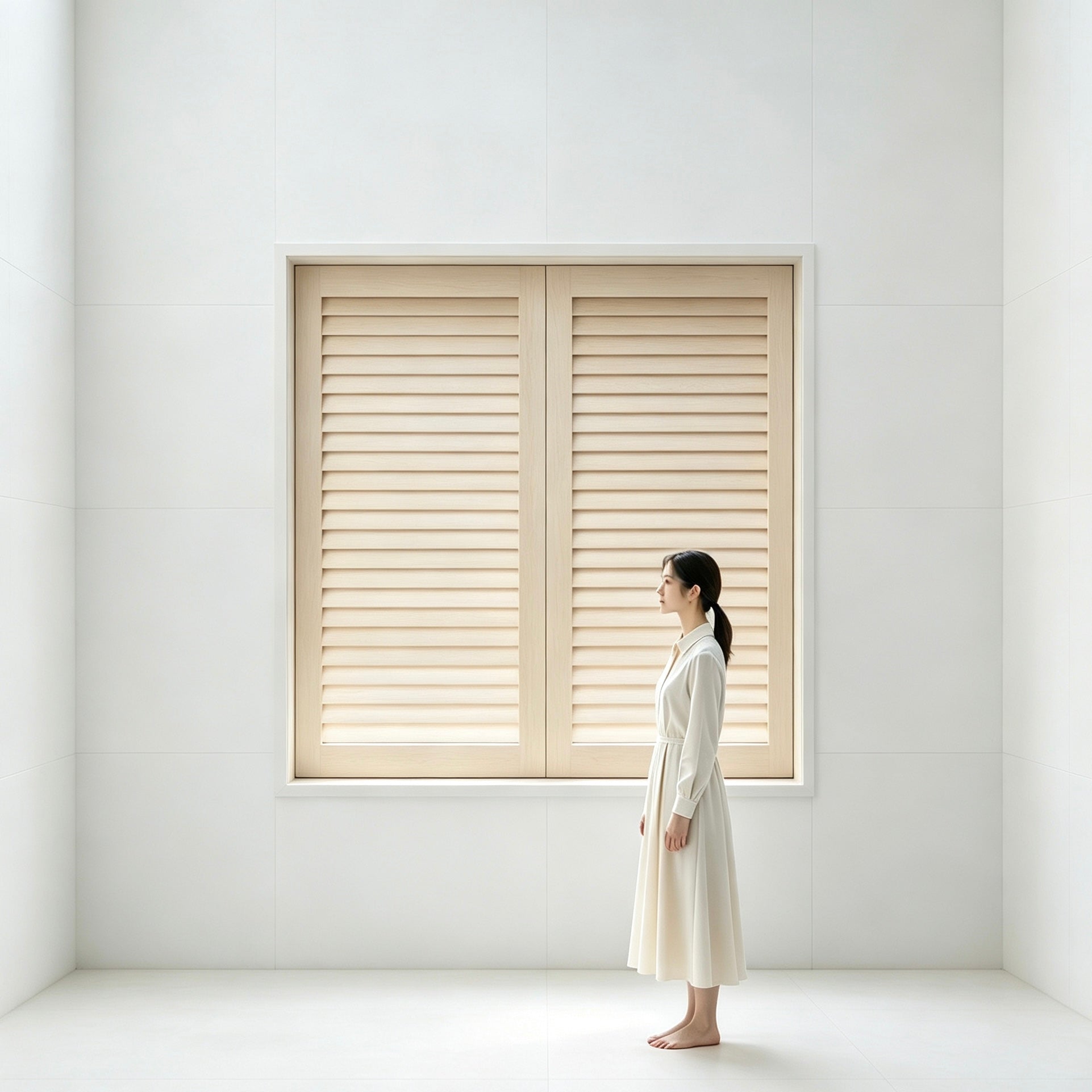 Basswood Full Height Window Shutter