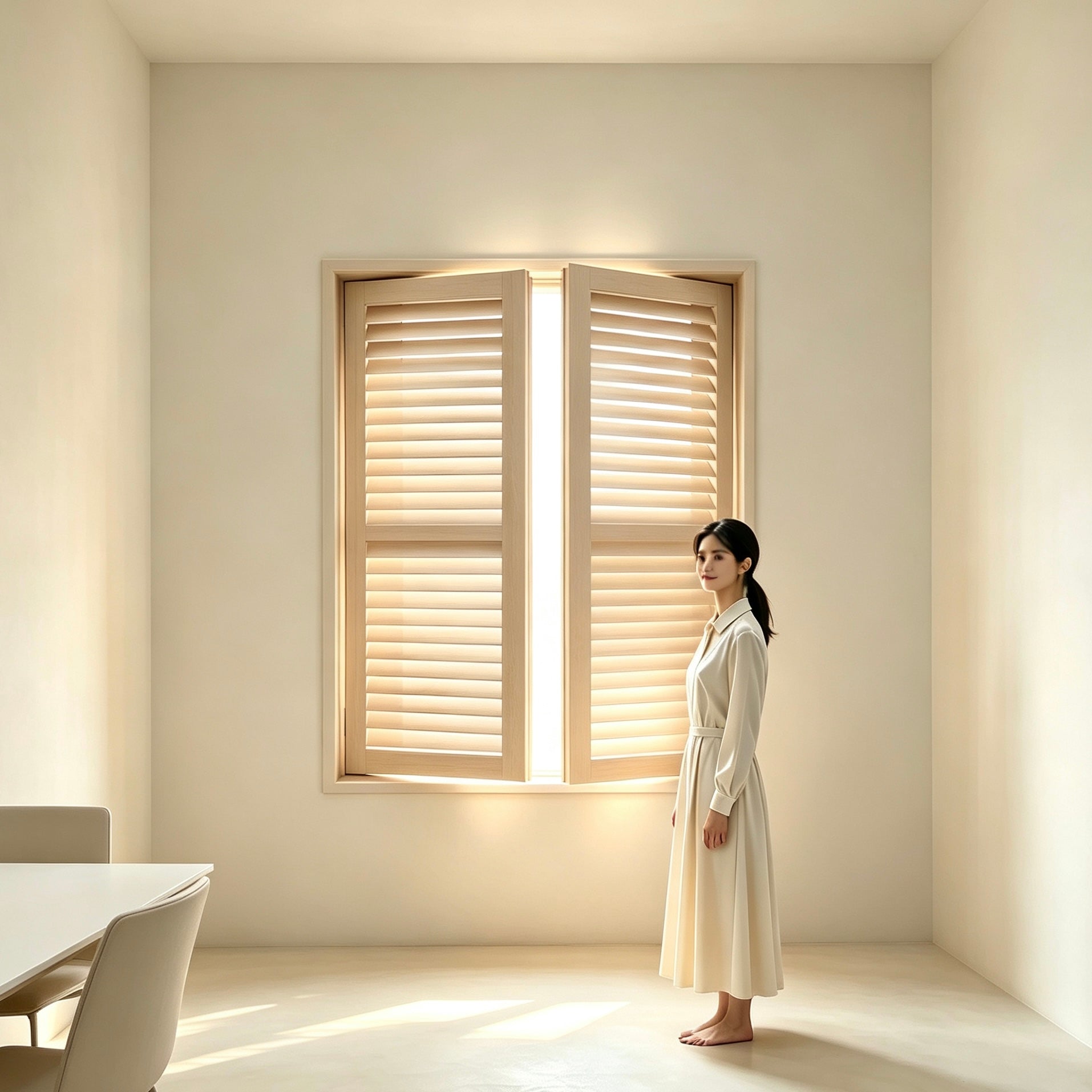 Basswood Full Height Window Shutter