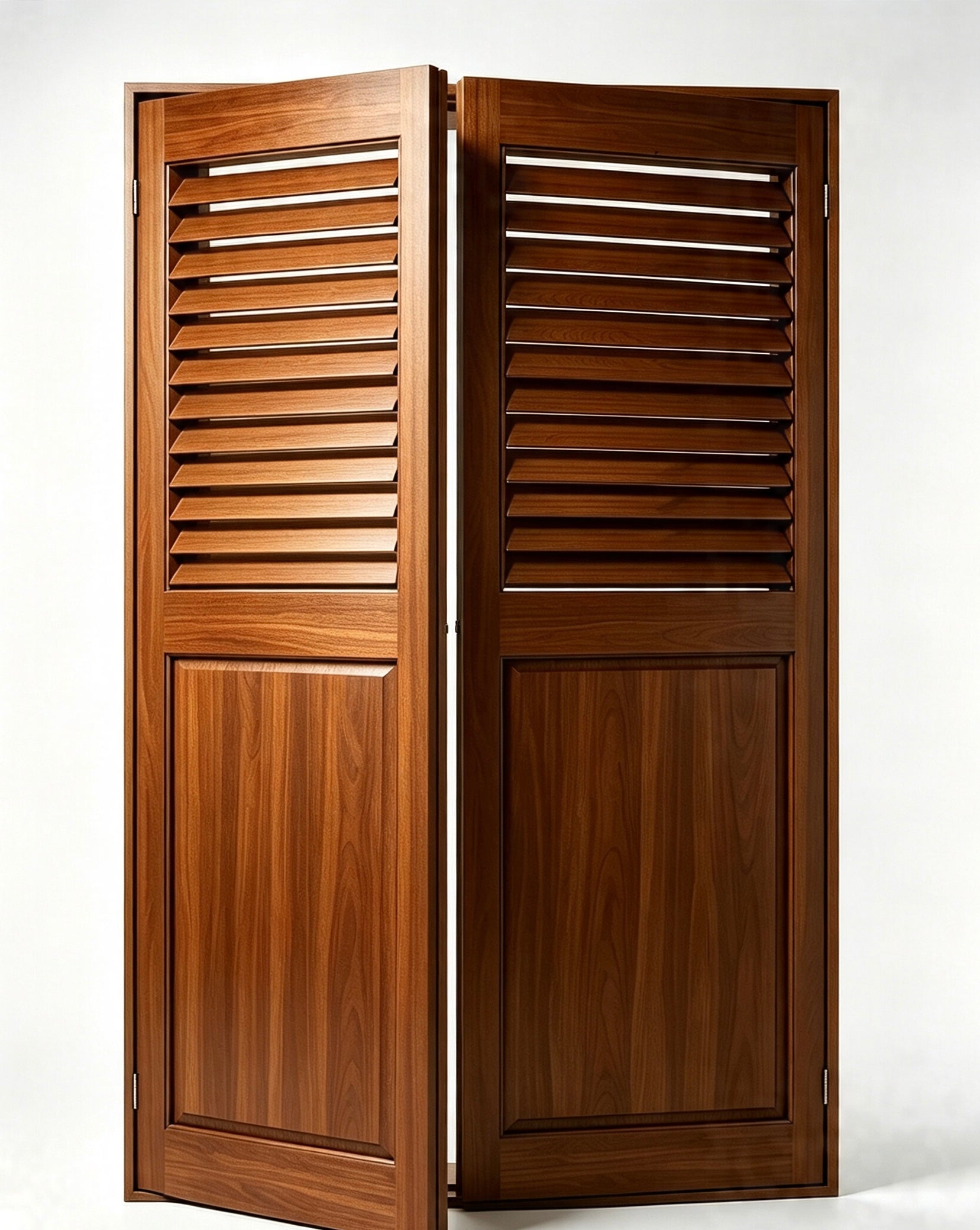 Oak Wood Full-Height Shutter for Door