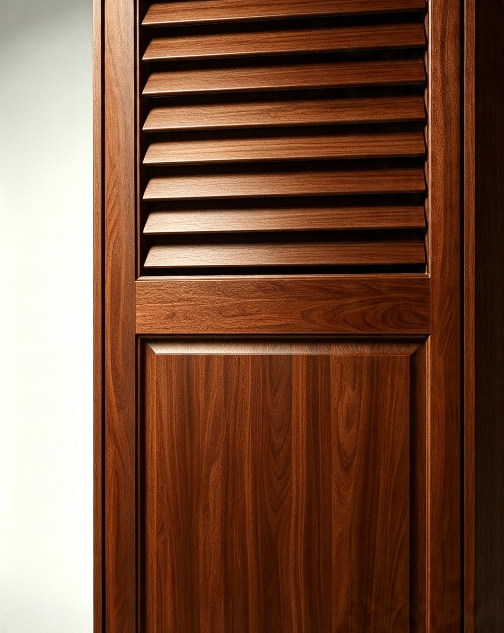 Oak Wood Full-Height Shutter for Door