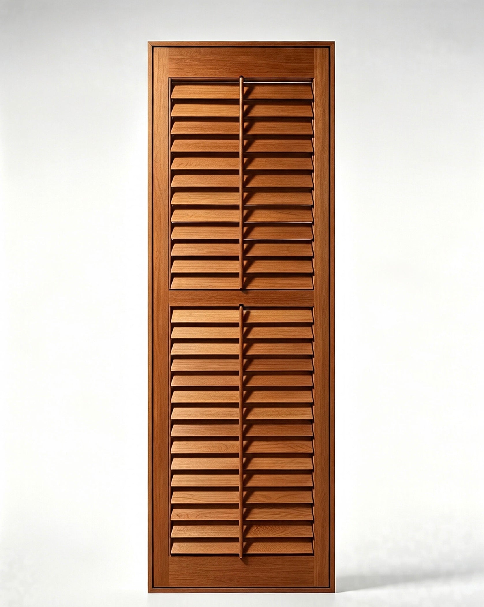Oak Wood Full-Height Shutter for Window
