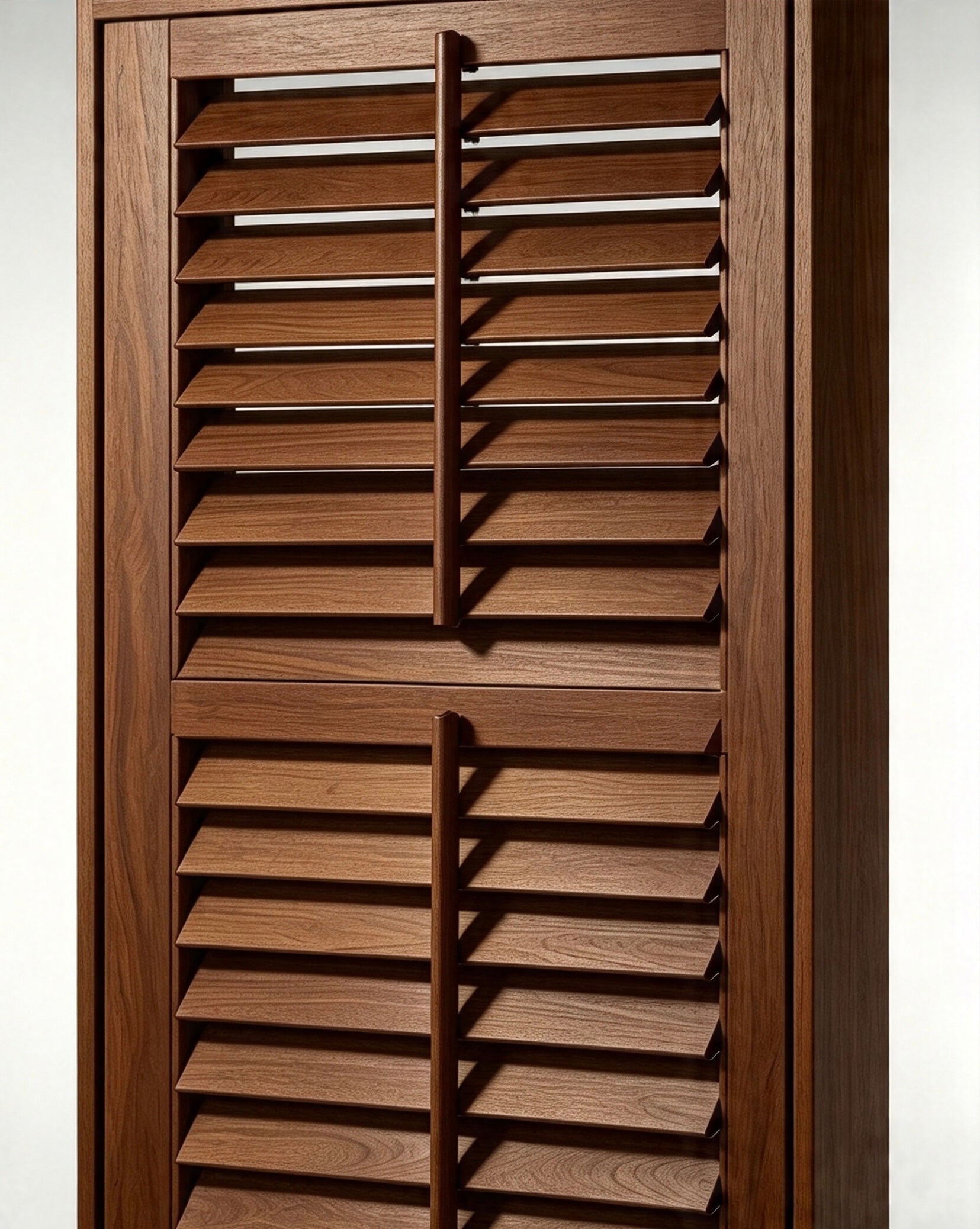 Oak Wood Full-Height Shutter for Window