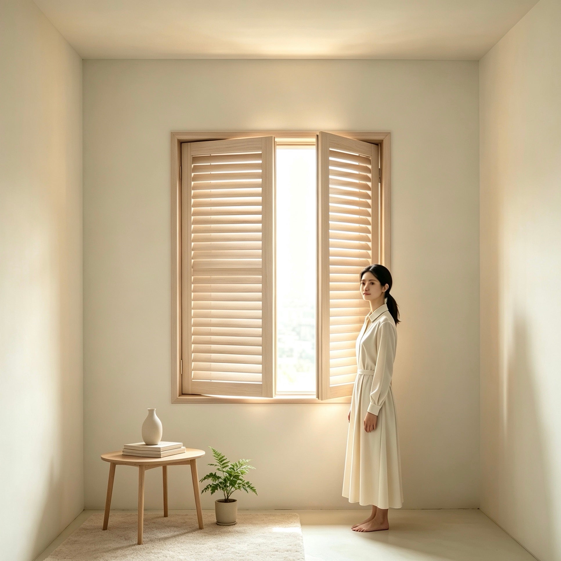 Paulownia Wood Full Height Window Shutter