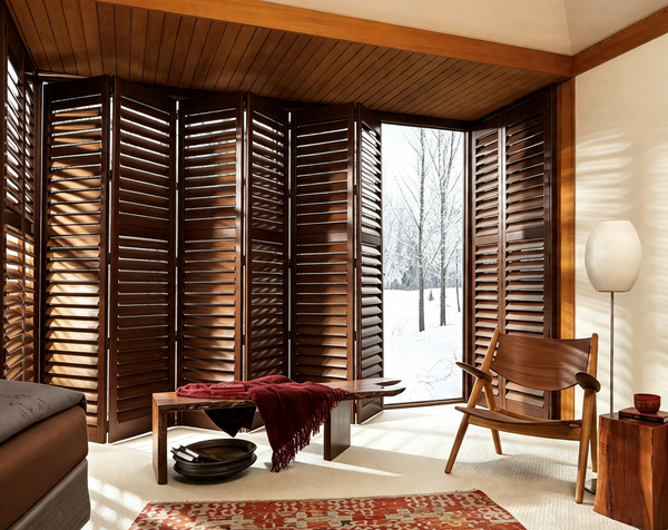 Oak Wood Folding Window Shutter